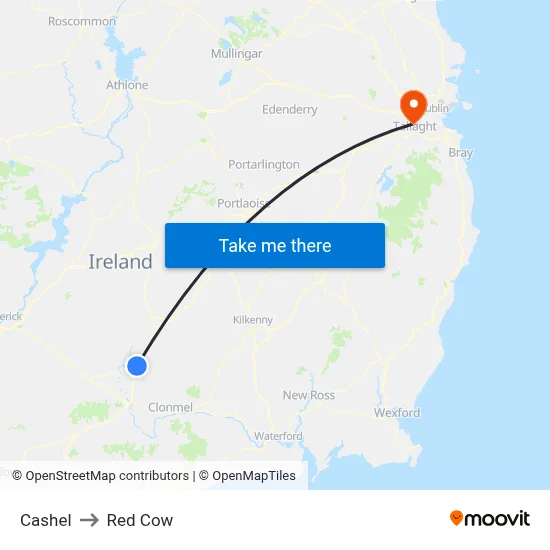 Cashel to Red Cow map