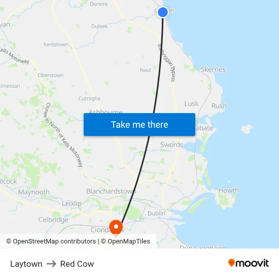 Laytown to Red Cow map