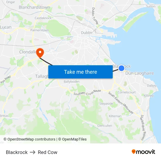 Blackrock to Red Cow map