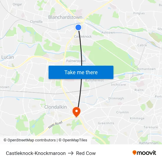 Castleknock-Knockmaroon to Red Cow map