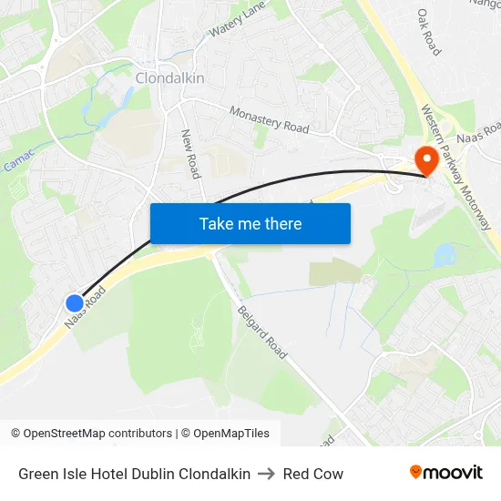 Green Isle Hotel Dublin Clondalkin to Red Cow map