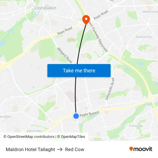 Maldron Hotel Tallaght to Red Cow map