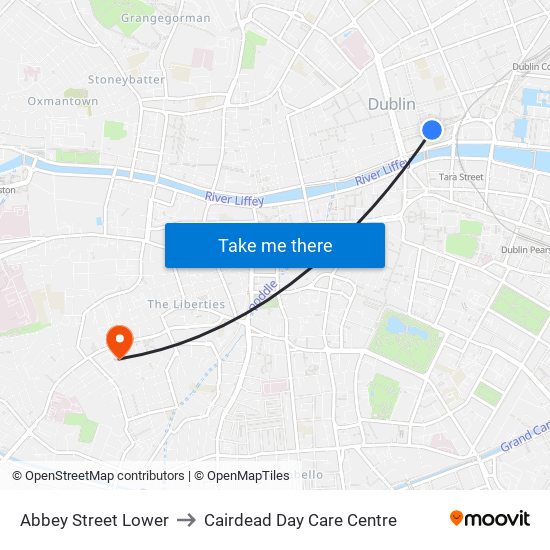Abbey Street Lower to Cairdead Day Care Centre map