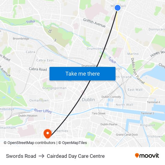Swords Road to Cairdead Day Care Centre map