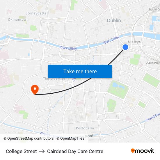 College Street to Cairdead Day Care Centre map