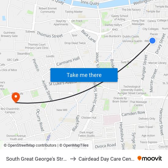 South Great George's Street to Cairdead Day Care Centre map