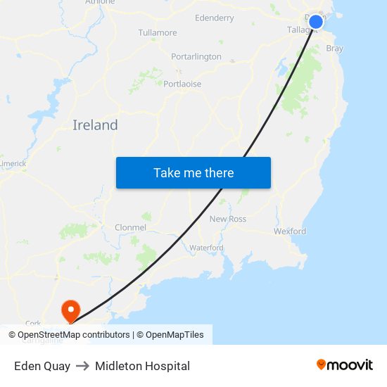 Eden Quay to Midleton Hospital map
