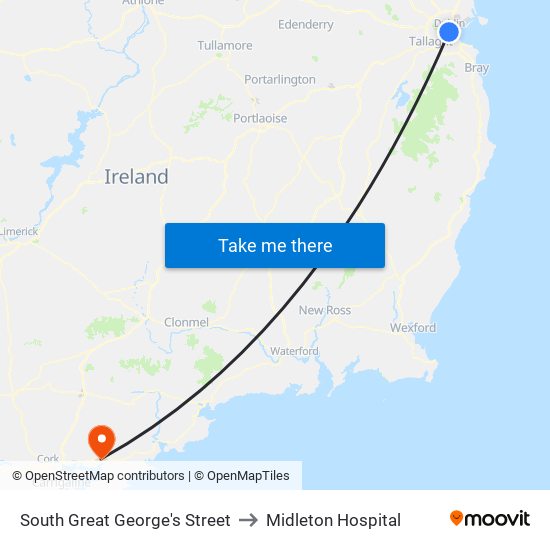South Great George's Street to Midleton Hospital map