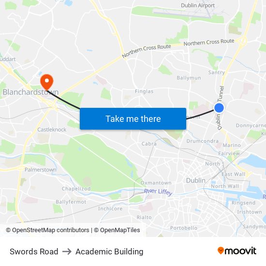 Swords Road to Academic Building map