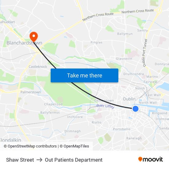 Shaw Street to Out Patients Department map