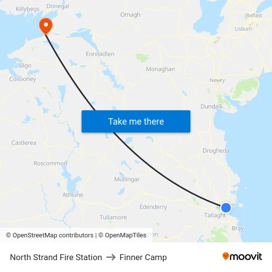 North Strand Fire Station to Finner Camp map