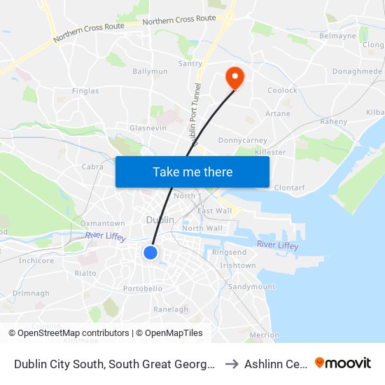 Dublin City South, South Great George's Street to Ashlinn Centre map