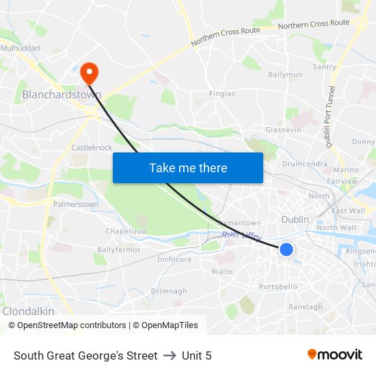 South Great George's Street to Unit 5 map