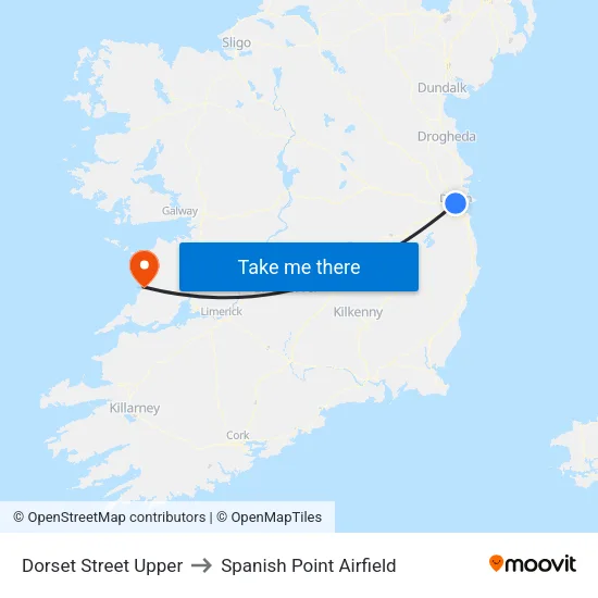 Dorset Street Upper to Spanish Point Airfield map