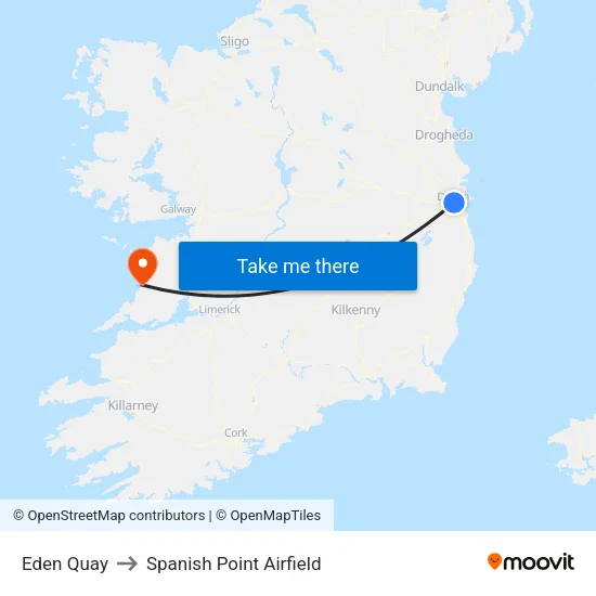 Eden Quay to Spanish Point Airfield map