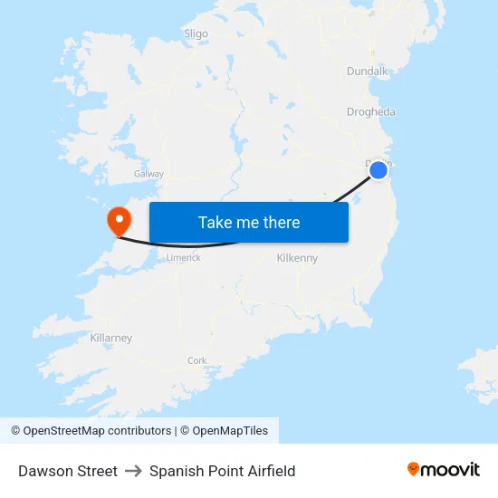 Dawson Street to Spanish Point Airfield map