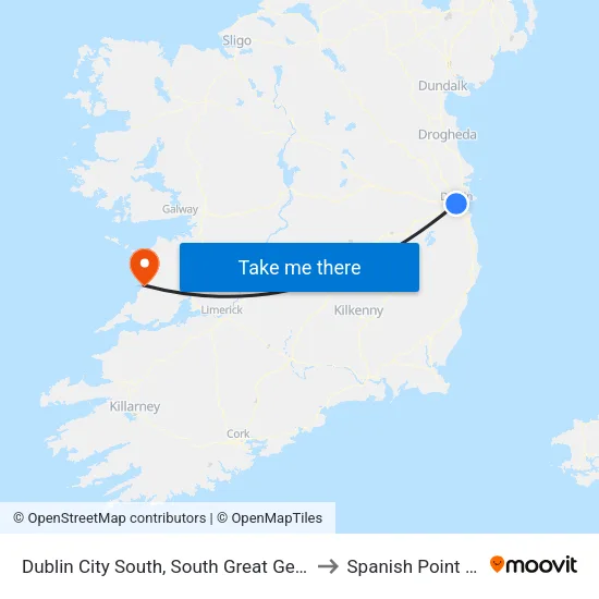 Dublin City South, South Great George's Street to Spanish Point Airfield map