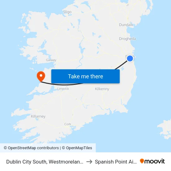Dublin City South, Westmoreland Street to Spanish Point Airfield map