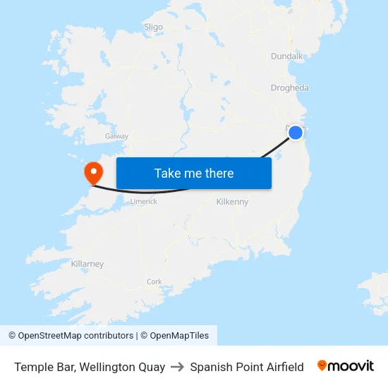 Temple Bar, Wellington Quay to Spanish Point Airfield map