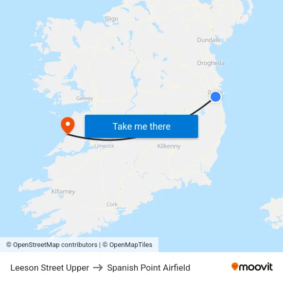Leeson Street Upper to Spanish Point Airfield map