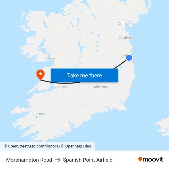Morehampton Road to Spanish Point Airfield map