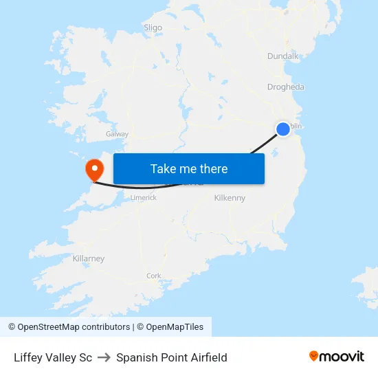 Liffey Valley Sc to Spanish Point Airfield map
