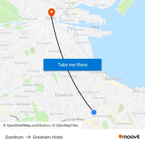 Dundrum to Gresham Hotel map