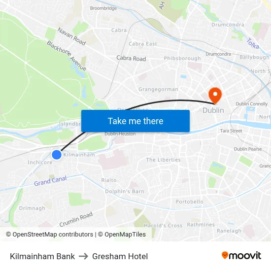Kilmainham Bank to Gresham Hotel map