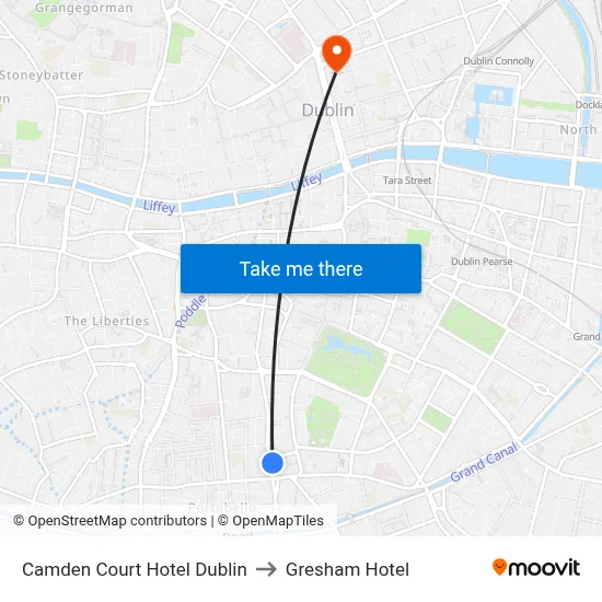 Camden Court Hotel Dublin to Gresham Hotel map