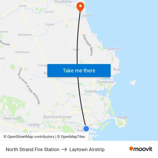 North Strand Fire Station to Laytown Airstrip map
