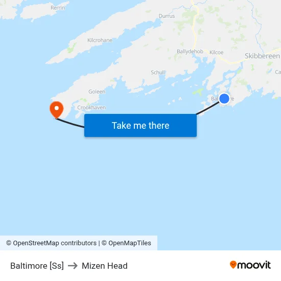 Baltimore [Ss] to Mizen Head map