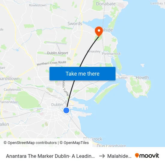 Anantara The Marker Dublin- A Leading Hotel of the World to Malahide Castle map