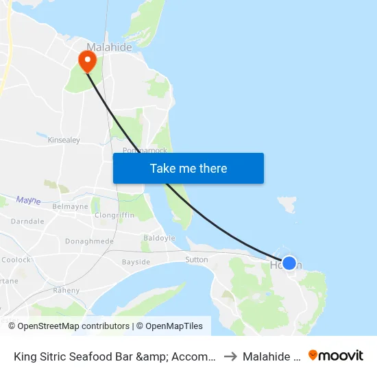 King Sitric Seafood Bar &amp; Accommodation, Howth to Malahide Castle map