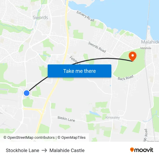 Stockhole Lane to Malahide Castle map