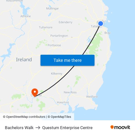 Bachelors Walk to Questum Enterprise Centre map