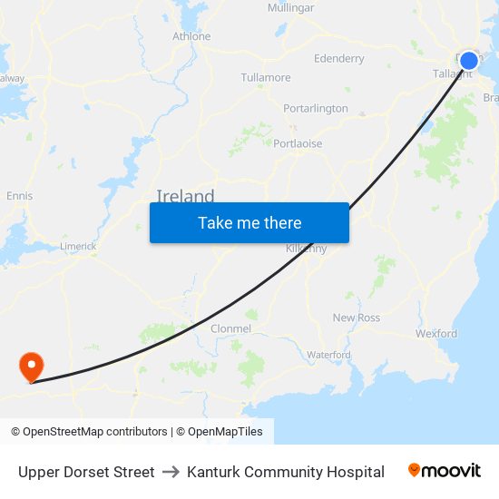 Upper Dorset Street to Kanturk Community Hospital map