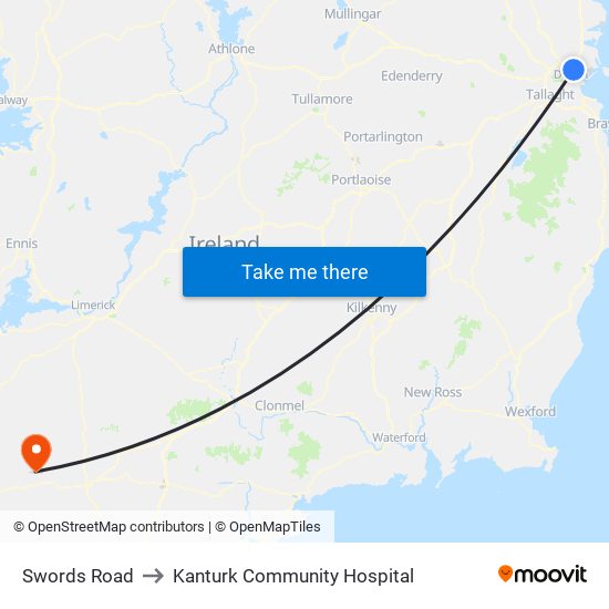Swords Road to Kanturk Community Hospital map