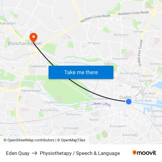 Eden Quay to Physiothetapy / Speech & Language map