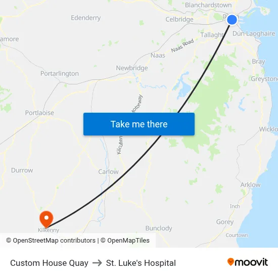 Custom House Quay to St. Luke's Hospital map