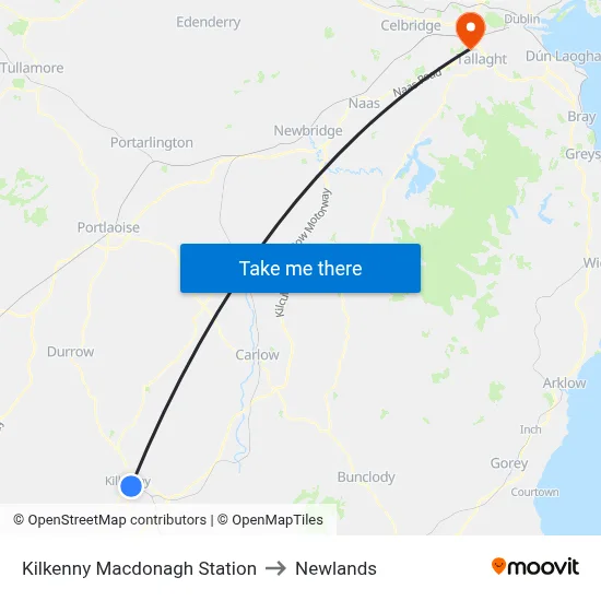 Kilkenny Macdonagh Station to Newlands map