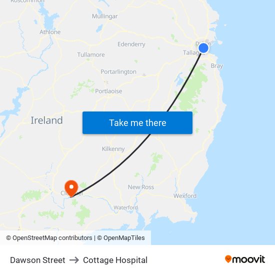 Dawson Street to Cottage Hospital map