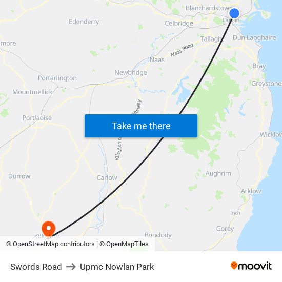 Swords Road to Upmc Nowlan Park map
