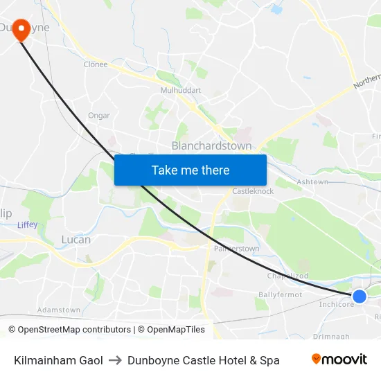 Kilmainham Gaol to Dunboyne Castle Hotel & Spa map