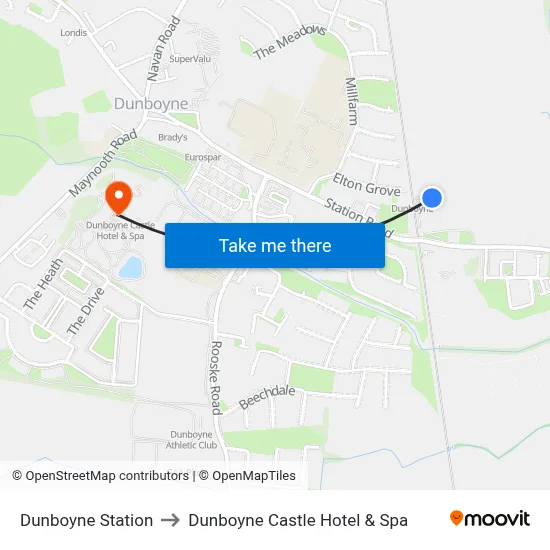 Dunboyne Station to Dunboyne Castle Hotel & Spa map