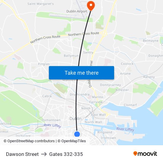 Dawson Street to Gates 332-335 map