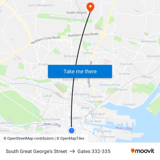 South Great George's Street to Gates 332-335 map