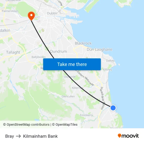 Bray to Kilmainham Bank map