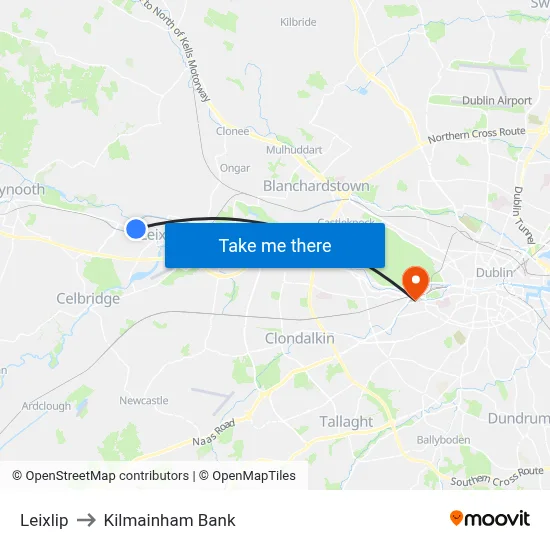 Leixlip to Kilmainham Bank map