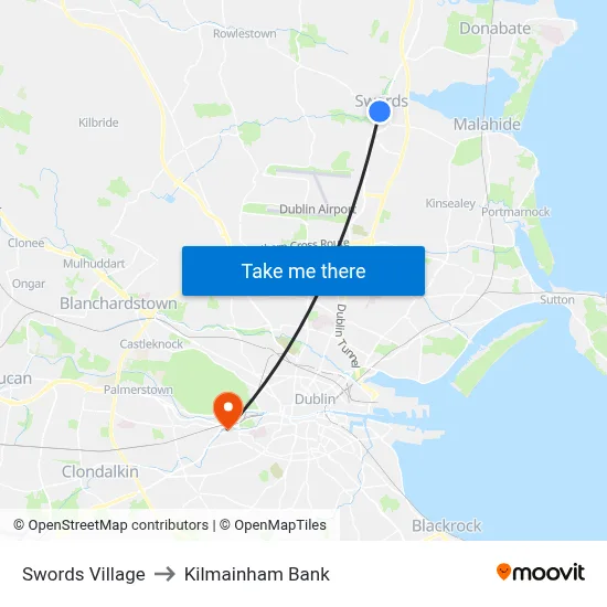 Swords Village to Kilmainham Bank map