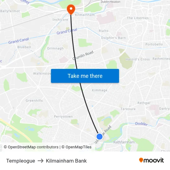 Templeogue to Kilmainham Bank map